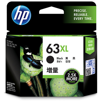 HP63XL (F6U64AA) 黒 (増量) インクカートリッジ 純正